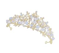 Vaguelly 1 Pièce Couronne De Princesse Pour Enfants Bandes Briller Goujons or Couronne De Déesse De Mariée Couvre-chef Élégant Coiffure De Filles Accessoire Cheveux Enfant Blanche Alliage