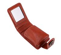 Vaguelly 1 Pièce Pochette de Transport de Rouges à lèvres Brillant à lèvres Plus dodue Caisson Dressing Coffret Makeup Portefeuille Pochette de Rouges à lèvres Pochette avec Miroir Brown