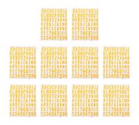 Vaguelly 10 Feuilles Autocollant Bricolage Décalcomanie Lettre Autocollants Étanche Alphabet Numéro Autocollant Pvc Auto-Adhésif Chiffres Autocollants Jaune