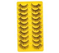 Vaguelly 10 paires Faux Cils Cat-eye Naturels Souples et Courbés Bande Cils Doux Moelleux Kit Extensions pour Maquillage des Yeux