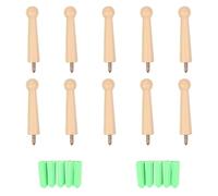 Vaguelly 10 Pièces Crochet Mural en Bois Massif Beige, Style Minimaliste | Surface Lisse Peinte à Main, Rangement Mural Compact, pour Casquettes et Tasses