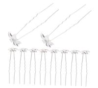 Vaguelly 10 pièces Épingles Cheveux Fleur U Forme pour Mariage Accessoires Mariée Femme Élégants Pins Cristal Rhinestone