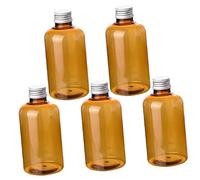 Vaguelly 10 pièces Lot de Flacons Lotion Plastique avec Bouchon Aluminium et Bouchon Intérieur Bouteilles Rechargeables Semi-transparentes pour Cosmétiques et Eau Étanches et Durables