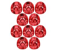 Vaguelly 10 pièces Lot de Mini Chapeaux Cowgirl Orange Brillant Décorations pour Maison Miniature Accessoires Poupée DIY Petits Chapeaux pour Gâteau et Cosplay