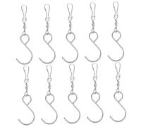 Vaguelly 10 Pièces pince à crochet accroche wind chime crochet de plafond crochet de rangement crochets pivotants pour éoliennes pièces de carillon éolien Acier inoxydable Silver