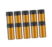 Vaguelly 10pièces Lot De Petites Bouteilles Verre De Brune Vide Pour Huiles Essentielles Chimie Et Parfums Couvercle à Grain Et Bouchon