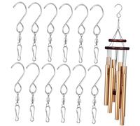 Vaguelly 12 Pièces Clip De Crochet Pour Carillon Éolien Cintres De Mangeoire à Oiseaux Crochets Pivotants Pour Éoliennes Crochets Rotatifs Pièces De Carillon Éolien Silver Acier Inoxydable