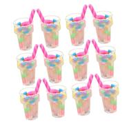 Vaguelly 12 pièces Miniature Milk Tea Models Set for Tiny House Accessories Realistic Resin Mini Drink Decor for DIY Dollhouse Craft
