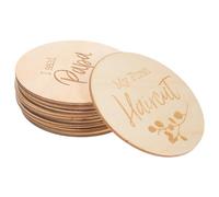 Vaguelly 12pièces Cartes Photo Bois Pour Marquer Les Étapes Clés Mensuelles De Croissance De Garçon Fille Disques Bois Pour Étapes Clés