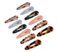 Vaguelly 12pièces Lot De Barrettes à Cheveux Marbrées Acrylique Avec Clip Latéral Épingles à Cheveux Carrées Rétro
