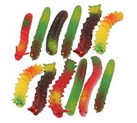 Vaguelly 12pièces Modèle De Chenille Figurine De Farce pour Garçon Fille Chenilles Artificielles pour Halloween Accessoires Décoratifs Jouet Éducatif