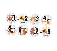 Vaguelly 12pièces Stickers Ronds Animaux pour Garçon Fille Autocollants De Mois pour Photographie De Nouveaux-nés Décorations Adhésives Créatives pour Suivre La Croissance De Garçon