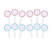 Vaguelly 12pièces Tableaux Blancs Effaçables à Sec Tableaux de Score Multipurpose pour Juges et Voteurs avec Cercles Bleus et Rouges