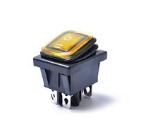 Vaguelly 12v Bascule Étanche Pour Voiture Et Bateau Broches Led Jaune Commande off Résistant à Eau Poussière Pour Équipements Extérieurs
