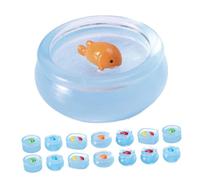 Vaguelly 15 Pièces Miniature Resin Fish Bowl Figurines Glow in The Dark Dollhouse Accessories Micro Landscape Tiny Aquarium Decorations