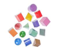 Vaguelly 15 pièces Modèles Géométriques Transparents Jouets pour Table Lumineuse Blocs de Motifs Éducatifs pour Garçon Fille Mathématiques et Géométrie