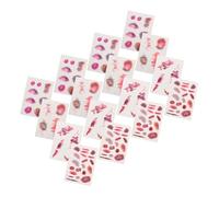 Vaguelly 16 Feuilles Temporaires D Halloween de Stickers de Scarifications Réalistes pour Maquillage de Zombie Éraflures et Ecchymoses pour Cosplay et Déguisement
