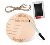 Vaguelly 1ensemble Carte De Jalons Pour Tampon Encreur Et Stylos Annonce De Naissance Bois Pour Nourrissons Et Tout-petits Accessoires Inclus