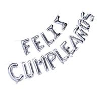 Vaguelly 1ensemble Set de Ballons Aluminium Argentés pour Décoration de Fête Anniversaire Espagnol Kit de Ballons Baudruche pour Table et Arrière-plan Festif