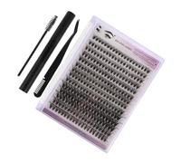 Vaguelly 1ensembles Kit De Cils Diy Avec Dissolvant De Colle Pince Incurvée Peignes Et Brosse Pour Auto-application Grappes Individuelles Noir