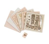 Vaguelly 2 Ensembles Outils Éducatifs Bois pour Garçon Fille Jeu Impression Chinoise Ancienne et Apprentissage des Kit DIY pour Projets Scientifiques Familiaux