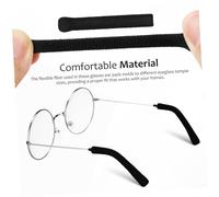 Vaguelly 2 paires Manchons Antidérapants pour Branches de Lunettes Coussinets Oreille Élastiques Confortables Protection des Branches Noires
