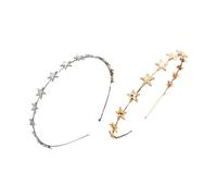 Vaguelly 2 Pièces bandeau pentagramme Coiffes bandes bandeaux habillés pour femmes spa scintillant denté hair charms hair toppers coiffure de mode bandeau étoile à cinq branches alliage