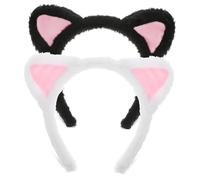 Vaguelly 2 Pièces Bandeaux Animaux Mignons de Têtes de Chat pour Peau Accessoires de Mode Ajustables pour Femmes