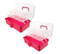 Vaguelly 2 Pièces Boîte de Rangement Semi Transparente pour Outils de Compacte Portable pour Rangement des Accessoires Beauté