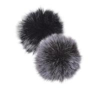 Vaguelly 2 Pièces Bonnette Design Coupe-vent Anti-vent en Fourrure Transmission Claire pour Microphone Cravate sans Fil pour Enregistrements Extérieurs et Interviews