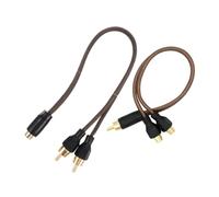 Vaguelly 2 Pièces Câble Audio Voiture Splitter Connecteur Haut-parleur Mâle à Femelle Cordon Audio Vidéo Compatible Amplificateur Stéréo Auto