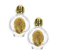 Vaguelly 2 Pièces Carafe en Cristal Bouteille Voyage Bouteille de Voyage flacons Voyage réutilisable Bouteille d'eau bénite en Verre Petites Bouteilles saintes vides Un Verre