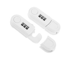 Vaguelly 2 Pièces child safety cabinet door verrou placard code freezer door lock with password ABS White