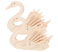 Vaguelly 2 Pièces DIY Puzzle Animaux Bois Puzzles Interactifs pour Jeu Éducatif Modèles de Construction Type Cygne