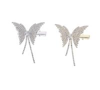 Vaguelly 2 Pièces épingle à cheveux facturé dessin animé ruban mâchoire double dent hairpin hair clip feminicene buns chignon rhinestone épingles à cheveux arc pinces à cheveux fille strass