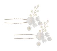 Vaguelly 2 pièces Épingles à Cheveux de Mariage Perles et Fleurs de Accessoires et Faits Main pour de Mariée Élégantes et Confortables pour Look Unique Lors de Jour