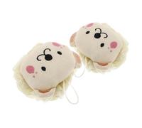 Vaguelly 2 pièces Éponge Exfoliante Corps Lion Cartoon Accessoire Bain Doux pour Nettoyage et Massage Délicat Peau Sensible Maison et Voyage