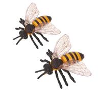 Vaguelly 2 Pièces Figurines Abeille Réalistes Miniatures Educatives pour Garçon Fille Modèles Abeilles Mignonnes pour Projets Scientifiques Décoration Fête Halloween et Gâteau