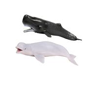 Vaguelly 2 Pièces Figurines Décoratives Animaux Marins Plastique Ensemble de Modèles de Baleines Blanches Réalistes Décoration pour Maison et Magasin Jouets Éducatifs