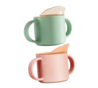 Vaguelly 2 Pièces Gobelets Sippy Garçon Fille Lot de Rose Vert Apprentissage Chute Gobelet de Formation pour Garçon Fille pour Transition