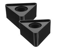 Vaguelly 2 pièces Microphone Flag Set Portable Square Cube Mic Stand Desk Accessories For Interview Tv Public Speaking