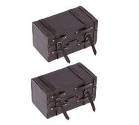 Vaguelly 2 Pièces Mini Accessoires de Maison modèle de Meuble Valise de poupée Coffee