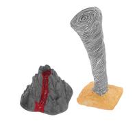 Vaguelly 2 Pièces Modèle D'éruption Et De Tornade en Plastique pour Garçon Fille Figurines pour Expérience Scientifique Décoration De Micro-Jardin