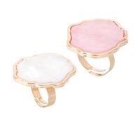 Vaguelly 2 pièces Palette de Mélange pour Ongles Forme de Bague Palette Unique pour Nail Art Outil Créatif pour Professionnels et Amateurs Accessoires pour Salons et Fêtes Set Blanc et