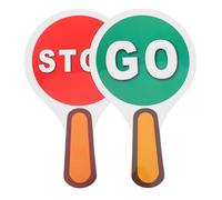 Vaguelly 2 Pièces Panneau de Signalisation Éducatif Étanche Rouge et Verte pour Enseigner la Sécurité Routière Classe
