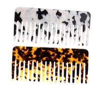 Vaguelly 2 pièces Peigne Acétate pour Cheveux Bouclés et Lisses Démêlant Frange Style et Écaille Homme Femme