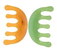 Vaguelly 2 pièces Peigne de Massage Acupression Résine pour Chevelu Dents Larges pour Détente et Soin Peigne Démêlant Portable pour Massage Énergétique