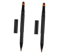 Vaguelly 2 pièces Pinceau à Rétractable Double Embout Brosse Maquillage Professionnelle Multifonction pour Yeux et Sourcils Poignée et Poils Synthétiques Doux