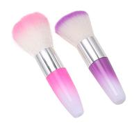 Vaguelly 2 pièces Pinceau Poudre Ongles Doux Rose Brosse Nettoyage Poussière Ongles Manucure Professionnelle DIY