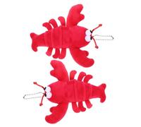 Vaguelly 2 Pièces Poupée en Peluche Homard Peluche d'animaux de noël Jouet de Poussette en Peluche Animal Porte-clés Jouet d'écrevisses Peluche décorative Petits Animaux de bébé décorations